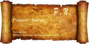 Popper Norma névjegykártya